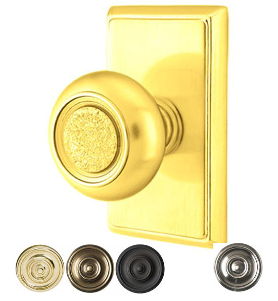 ##Antique Hardware## Solid Brass Belmont Door Knob Set With Rectangular Rosette (Several Finish Options)