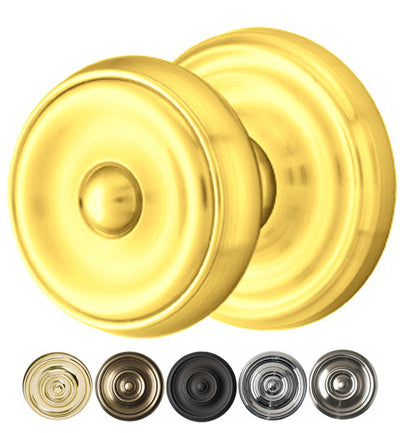 ##Antique Hardware## Solid Brass Waverly Door Knob Set With Regular Rosette (Several Finish Options)