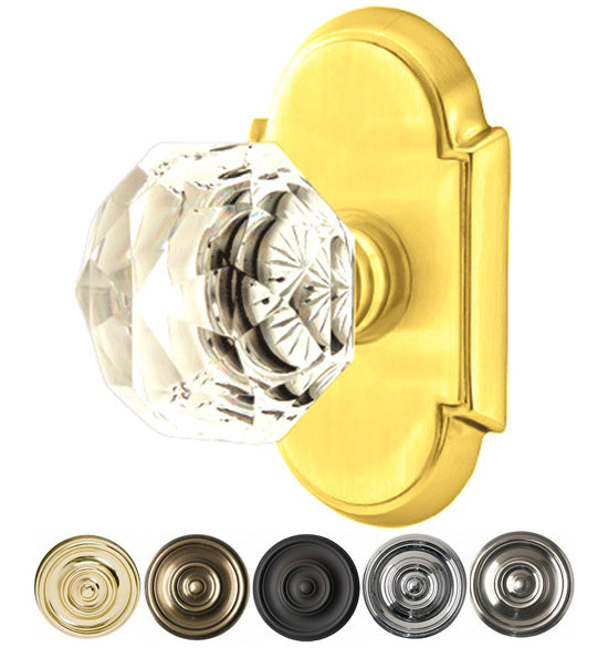 ##Antique Hardware## Diamond Crystal Door Knob Set With # 8 Rosette (Several Finish Options)