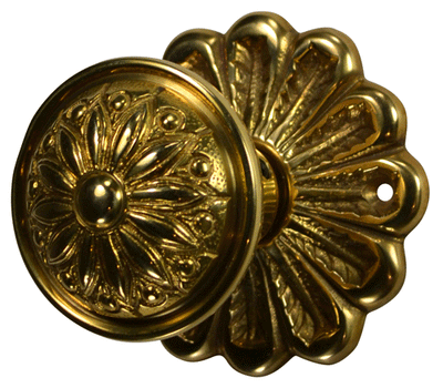 ##Antique Hardware## Maltesia Flower Rosette Door Set with Floral Imprint Door Knobs (Several Finishes Available)