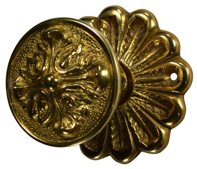 ##Antique Hardware## Solid Brass Romanesque Style Door Knob Set