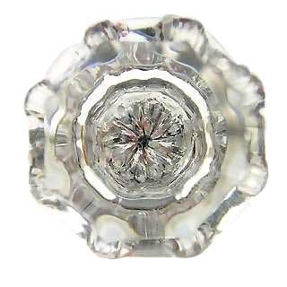 ##Antique Hardware## 1 3/8 Inch Crystal Clear Octagon Old Town Cabinet and Furniture Knob