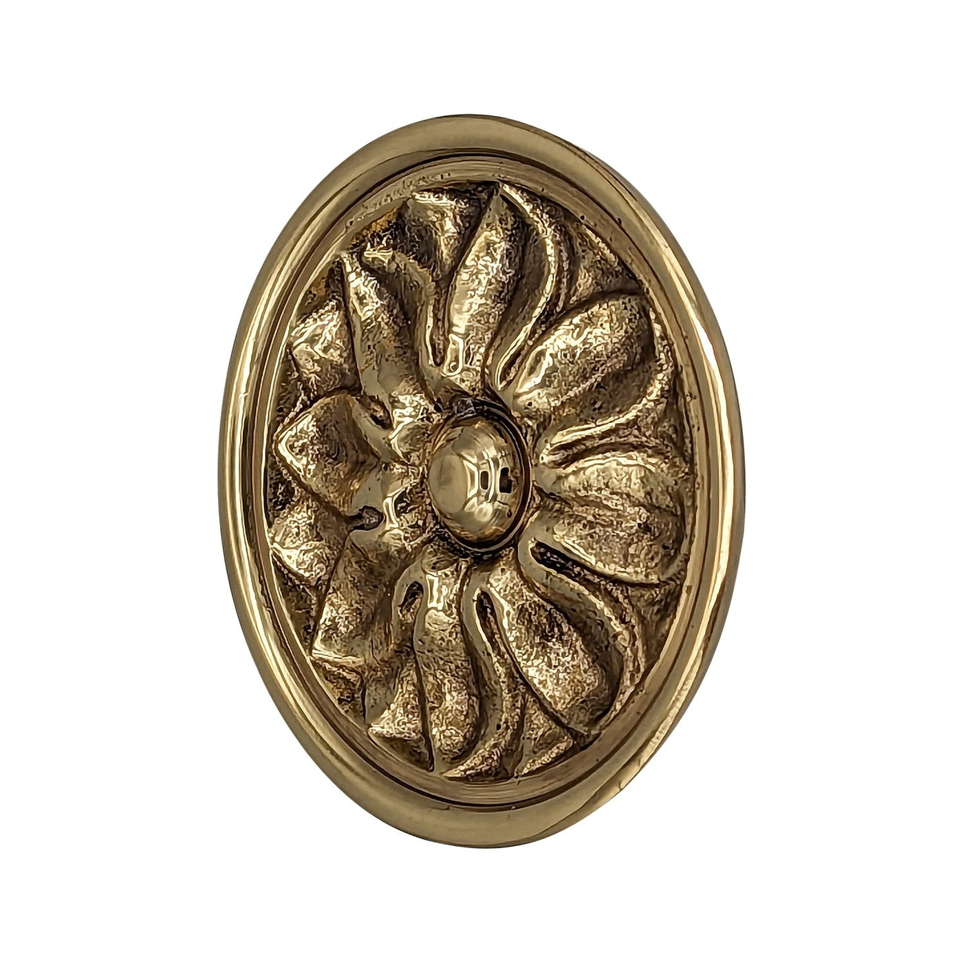 ##Antique Hardware## 2 1/2 Inch Solid Brass Large Floral Cabinet and Furniture Knob