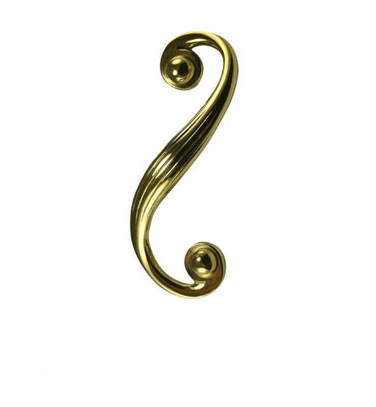 ##Antique Hardware## 7 1/2 Inch Solid Brass Swirl Cabinet Pull