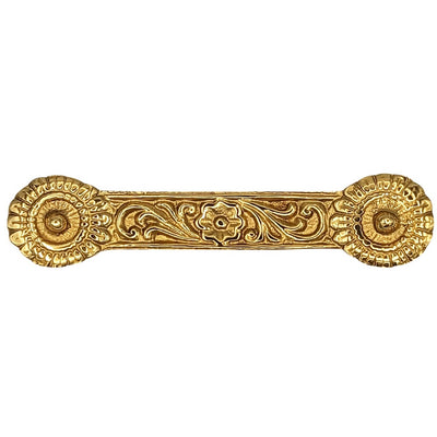 ##Antique Hardware## 4 1/4 Inch Overall (3 3/8 Inch c-c) Solid Brass Unique Circle Pull Handle