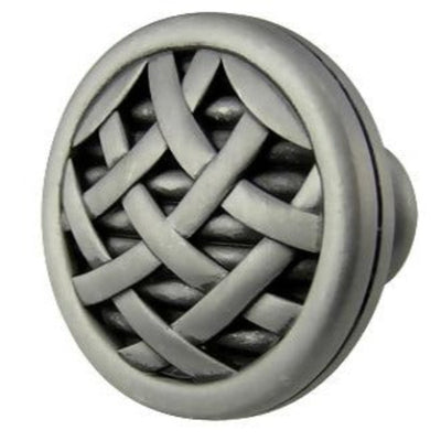 Antique Hardware 1 1/2 Inch Crossover Ribbon Satin Pewter Cabinet & Furniture Knob CABINET KNOB