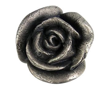 ##Antique Hardware## 1 3/16 Inch Solid Pewter Rose Flower Cabinet & Furniture Knob