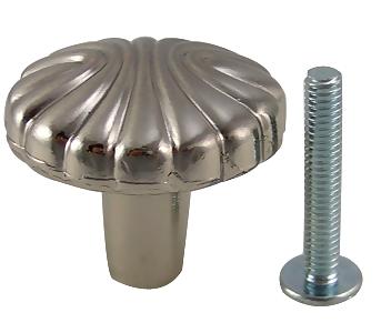 Antique Hardware 1 1/4 Inch Satin Nickel Round Seashell Cabinet & Furniture Knob CABINET KNOB