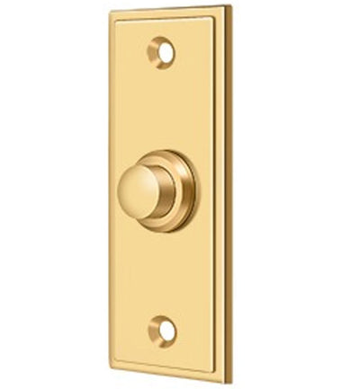 ##Antique Hardware## Bell Buttons, Solid Brass Bell Button, Rectangular Contemporary