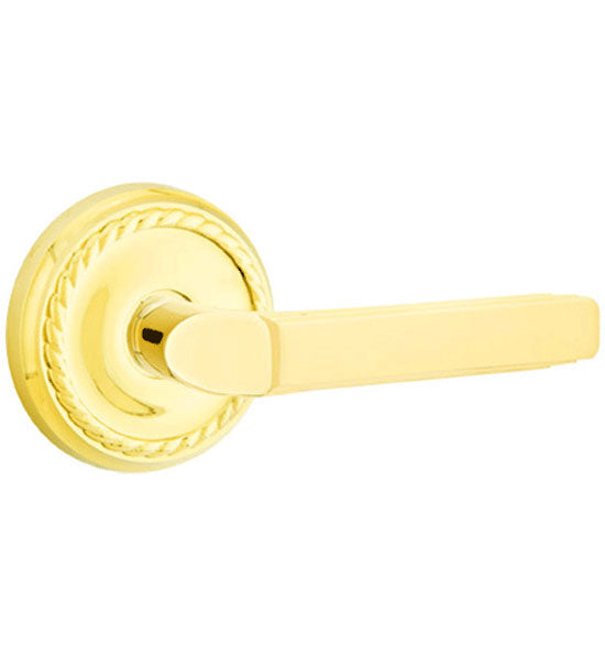 ##Antique Hardware## Solid Brass Milano Lever With Rope Rosette