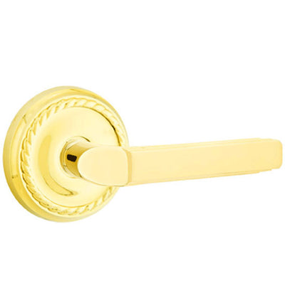 ##Antique Hardware## Solid Brass Milano Lever With Rope Rosette