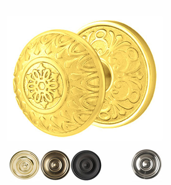 ##Antique Hardware## Solid Brass Lancaster Door Knob Set With Lancaster Rosette (Several Finish Options)