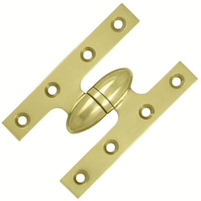 ##Antique Hardware## 5 Inch x 3 1/4 Inch Solid Brass Olive Knuckle Hinge