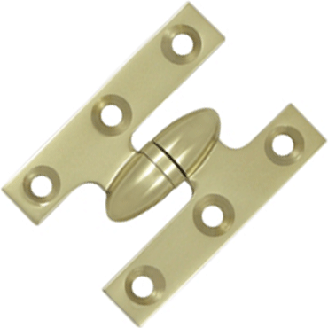 ##Antique Hardware## 2 Inch x 1 1/2 Inch Solid Brass Olive Knuckle Hinge