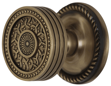 ##Antique Hardware## Georgian Roped Rosette Door Set with Rice Pattern Door Knobs (Several Finishes Available)