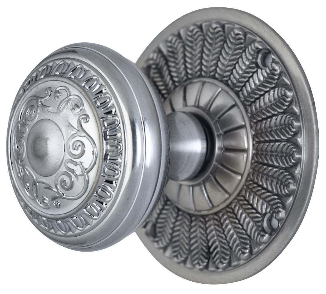 ##Antique Hardware## Feather Rosette Door Set with Egg & Dart Door Knobs (Several Finishes Available)