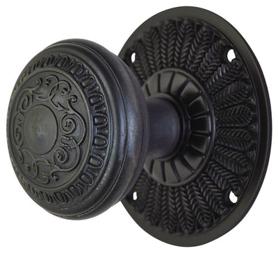 ##Antique Hardware## Feather Rosette Door Set with Egg & Dart Door Knobs (Several Finishes Available)