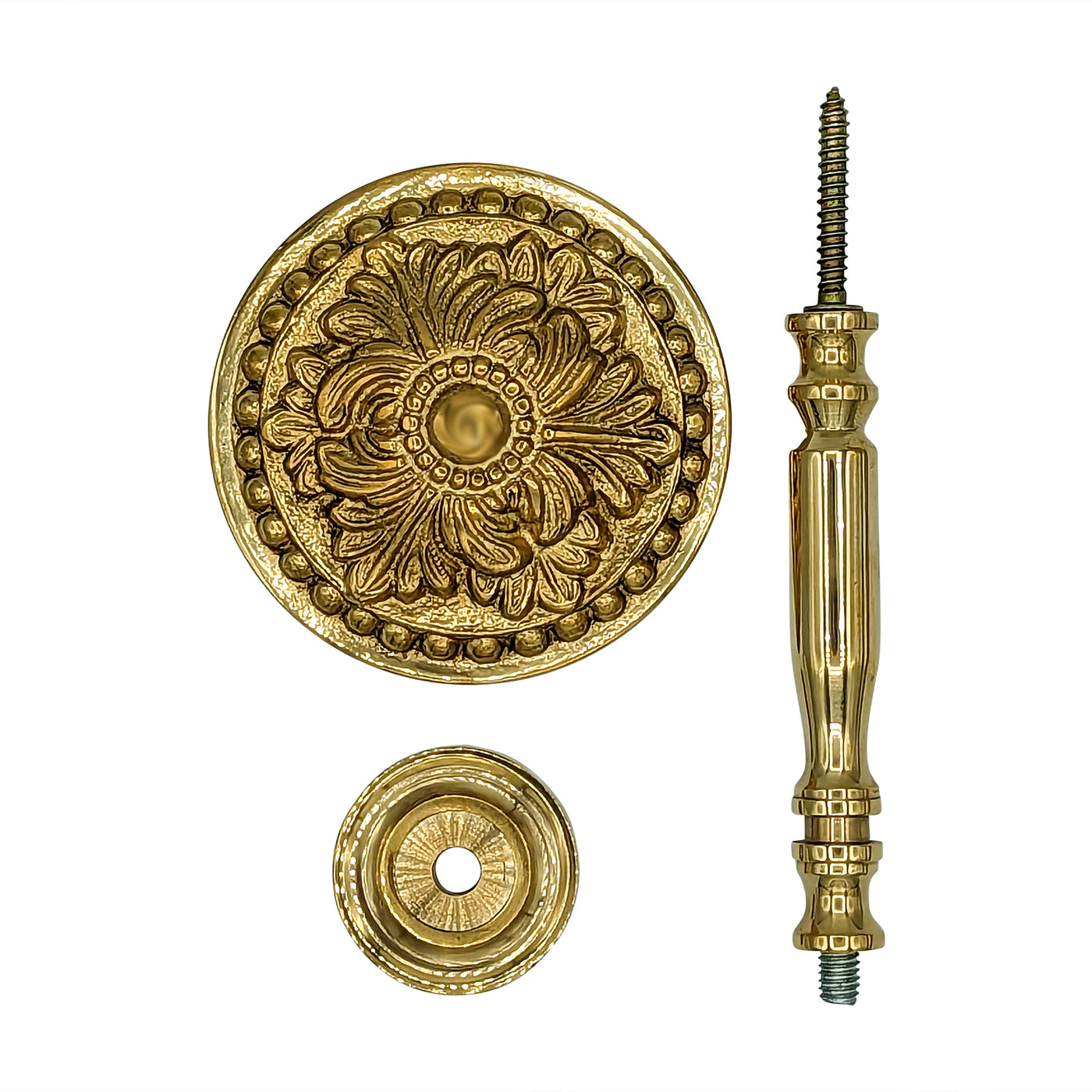 ##Antique Hardware## Solid Brass Baroque Style Curtain Tie Back (Polished Brass Finish)