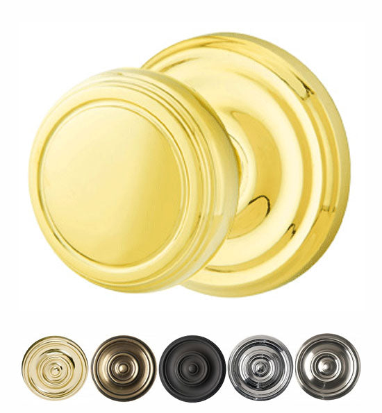 ##Antique Hardware## Solid Brass Norwich Door Knob Set With Regular Rosette (Several Finish Options)