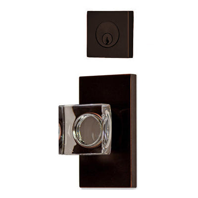 ##Antique Hardware## Modern Square Entryway Set with Crystal Square Knob (Several Finishes Available)