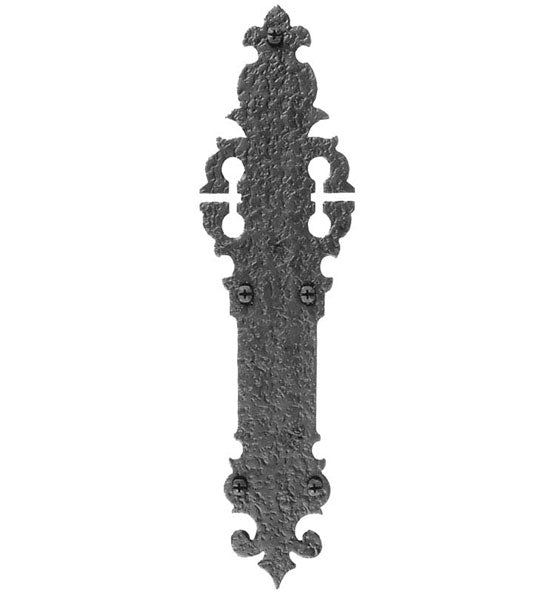 ##Antique Hardware## 17 Inch Rough Iron Ornate Push Plate