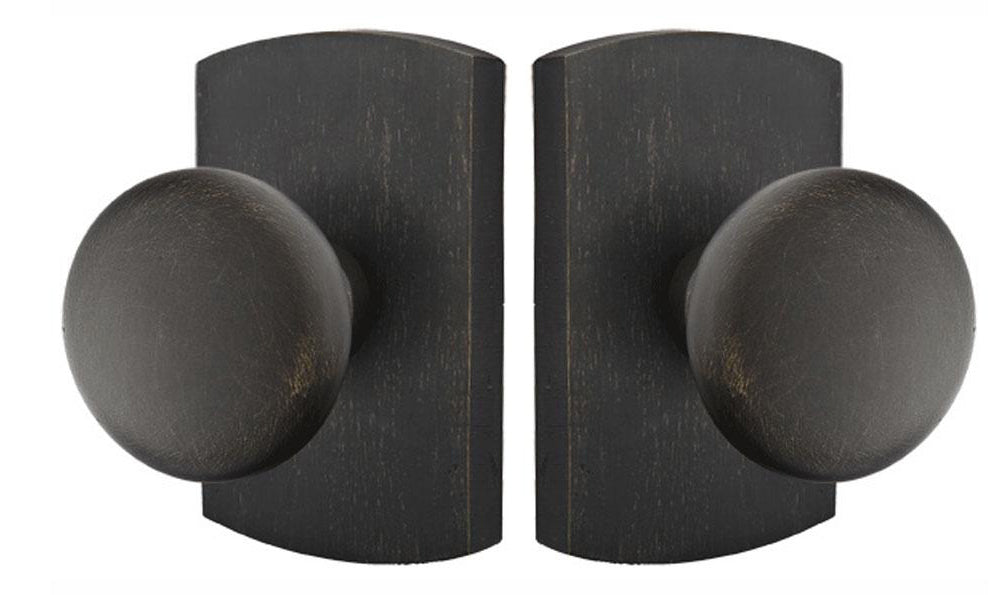 Antique Hardware Solid Brass Sandcast Winchester Door Knob Set With Rounded Rectangular Rosette (Several Finish Options) EMTEK DOOR KNOB