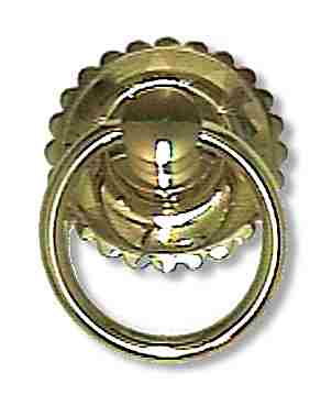 ##Antique Hardware## 1 3/4 Inch Diameter Solid Brass Ring Pull