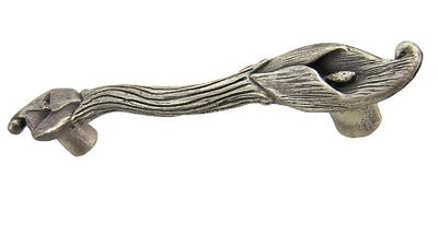 Antique Hardware 5 1/4 Inch (4 Inch c-c) Antique Pewter Calla Lily Pull CABINET PULL