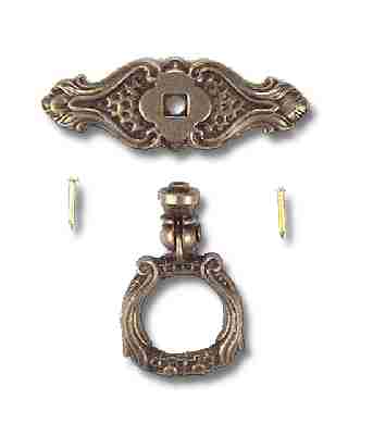 Antique Hardware 2 3/4 Rocco Style Drop Pull DROP PULL