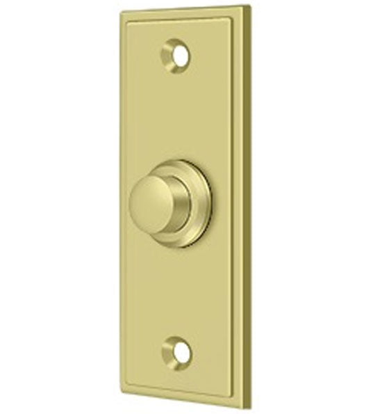 ##Antique Hardware## Bell Buttons, Solid Brass Bell Button, Rectangular Contemporary