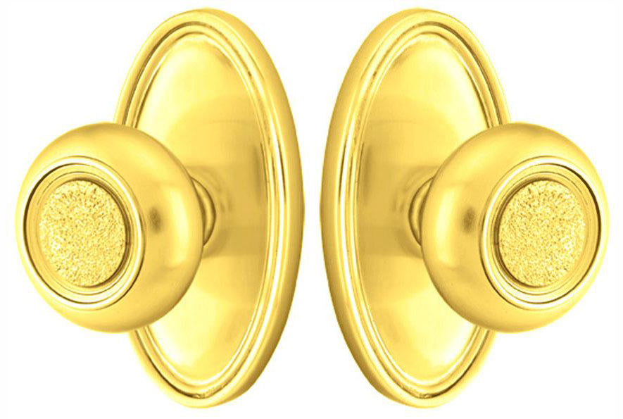 ##Antique Hardware## Solid Brass Belmont Door Knob Set With Oval Rosette (Several Finish Options)