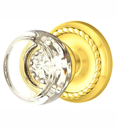 Antique Hardware Crystal Georgetown Door Knob Set With Rope Rosette (Several Finish Options) EMTEK GLASS CRYSTAL GEORGETOWN DOOR KNOB