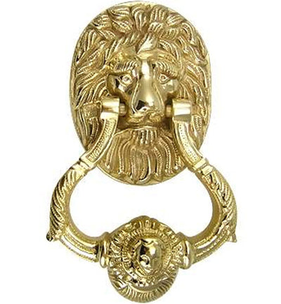 ##Antique Hardware## Ornate 7 1/2 inch Brass Lion Door Knocker (Several Finishes Available)