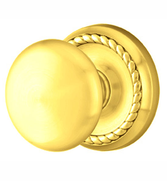 ##Antique Hardware## Solid Brass Providence Door Knob Set With Rope Rosette (Several Finish Options)