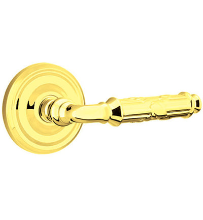 ##Antique Hardware## Solid Brass Ribbon & Reed Lever With Regular Rosette