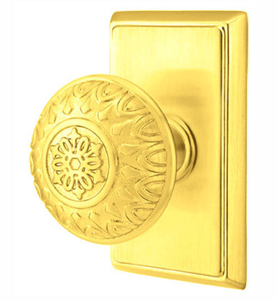 Antique Hardware Emtek Solid Brass Lancaster Door Knob Set With Rectangular Rosette (Several Finishes Available) EMTEK DOOR KNOB