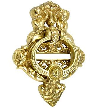 ##Antique Hardware## French Empire 10 Inch Brass Cherubs Door Knocker (Several Finishes Available)