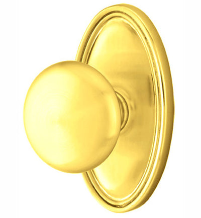 ##Antique Hardware## Solid Brass Providence Door Knob Set With Oval Rosette