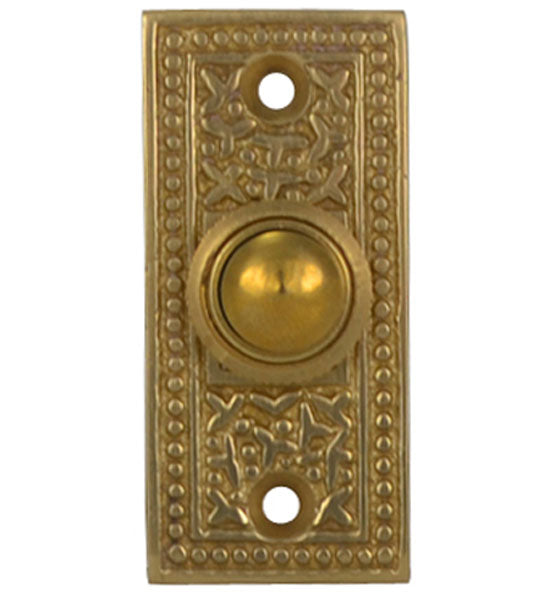 ##Antique Hardware## Solid Brass Rice Pattern Door Bell (Several Finishes Available)