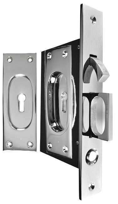 ##Antique Hardware## Traditional Rectangular Pocket Privacy (Lock) Door Set