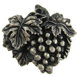 Antique Hardware 1 3/4 Inch Solid Pewter Antique Grapes, Vines and Leaves Cabinet and Furniture Knob CABINET KNOB