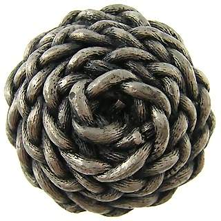 Antique Hardware 1 3/8 Inch Solid Pewter Round Decorative Rope Cabinet & Furniture Knob CABINET KNOB