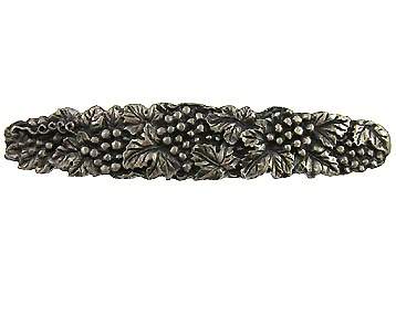 ##Antique Hardware## 5 1/4 Inch (3 3/4 Inch c-c) Solid Pewter Antique Grapes And Vines Pull