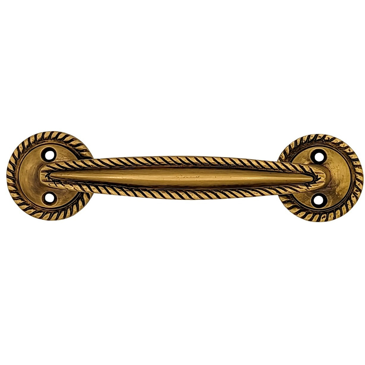 Antique Hardware 7 Inch Overall (5.00 c-c) Georgian Rope Style Solid Brass Pull (Several Finishes Available) CABINET PULL