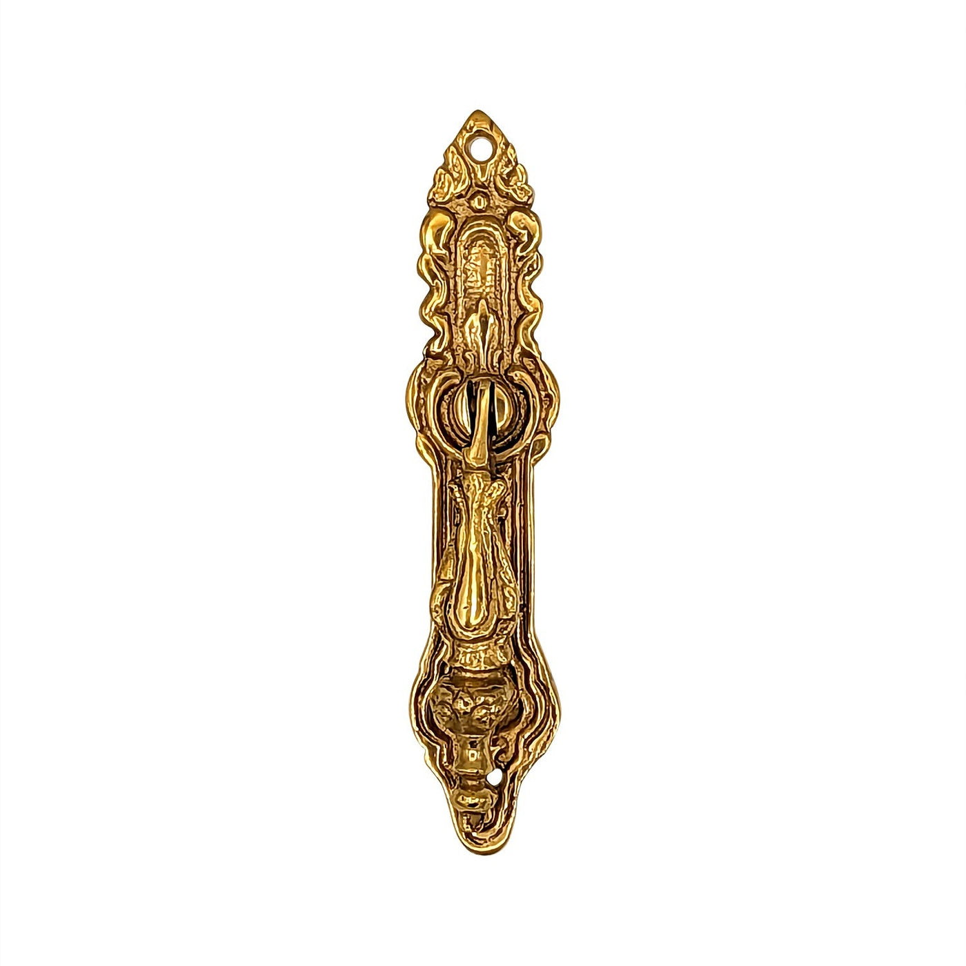 ##Antique Hardware## 4 Inch Solid Brass Baroque / Rococo Drop Pull