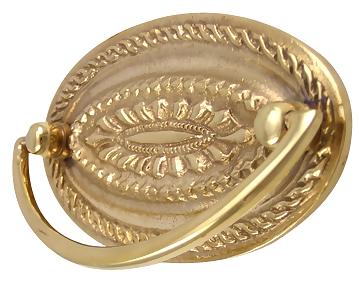 Antique Hardware 4 Inch Solid Brass Oval Drop Style Pull DROP PULL