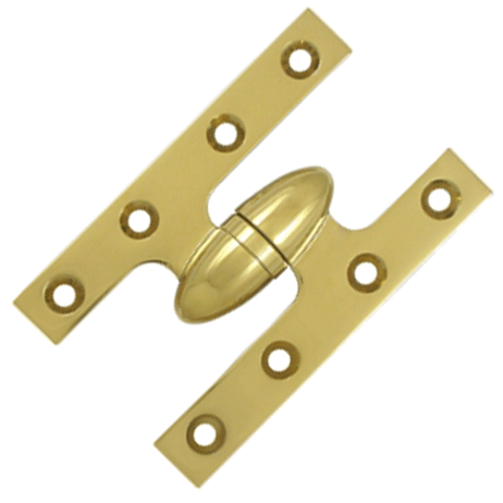 ##Antique Hardware## 5 Inch x 3 1/4 Inch Solid Brass Olive Knuckle Hinge