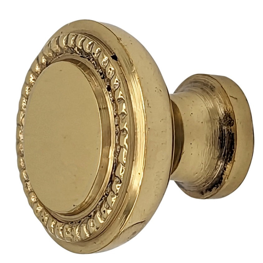 Antique Hardware 1 1/4 Inch Solid Brass Beaded Round Cabinet & Furniture Knob CABINET KNOB