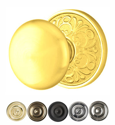 ##Antique Hardware## Solid Brass Providence Door Knob Set With Lancaster Rosette (Several Finish Options)