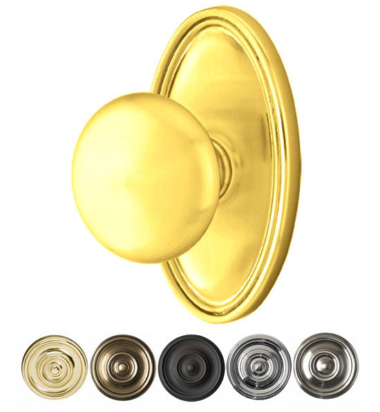 ##Antique Hardware## Solid Brass Providence Door Knob Set With Oval Rosette